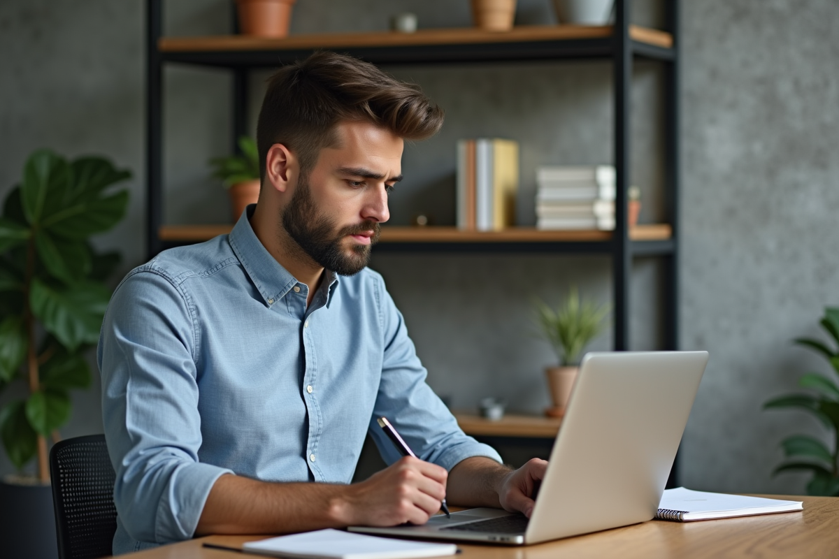 Homme d affaires regardant des graphiques de prix sur son ordinateur